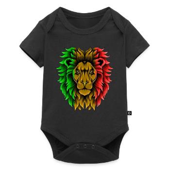 Löwe Good Vibes Rastafari Rasta Jamaica Reggae - Baby Premium Kurzarmbody - Schwarz - Vorne