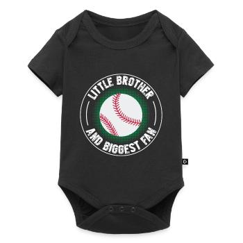 Little brother and biggest fan baseball - Baby Premium short-sleeve bodysuit - black - Front