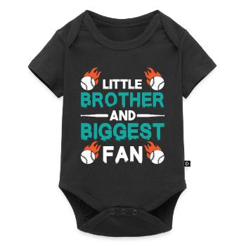 Kleiner Bruder Und Größter Fan-Baseball-Match - Baby Premium Kurzarmbody - Schwarz - Vorne