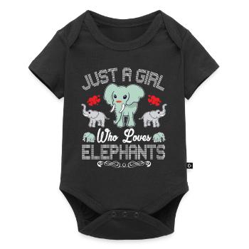 Juste une fille qui aime les femmes éléphants - Body à manches courtes Premium Bébé - noir - Devant