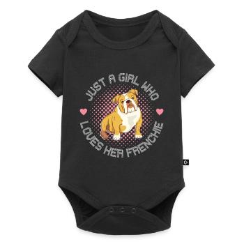 Juste une fille qui veut son Frenchie Français - Body à manches courtes Premium Bébé - noir - Devant