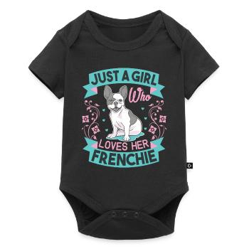 Une seule fille qui a son Français - Body à manches courtes Premium Bébé - noir - Devant