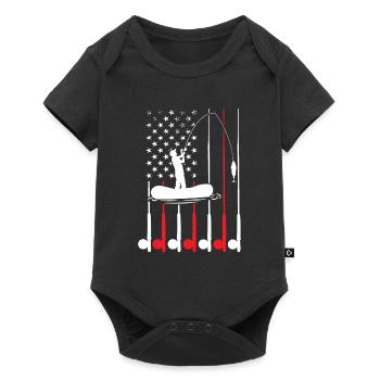 Fisherman USA Flag Patriotic American - Body à manches courtes Premium Bébé - noir - Devant