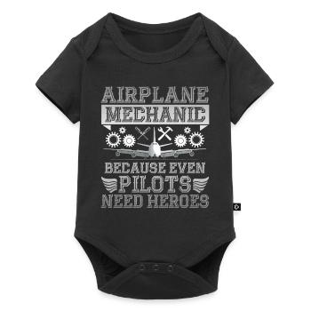 Pilote d’avion du mécanicien d’aéronef - Body à manches courtes Premium Bébé - noir - Devant