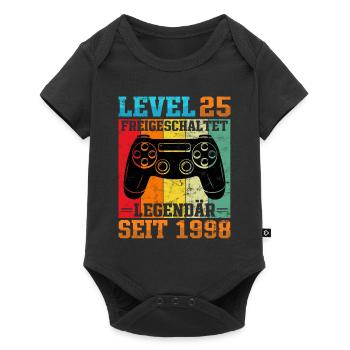 Gaming Geburtstag 1998 Level 25 - Baby Premium Kurzarmbody - Schwarz - Vorne