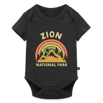 Zion National Park Utah Wandern Camping Outdoor - Baby Premium Kurzarmbody - Schwarz - Vorne