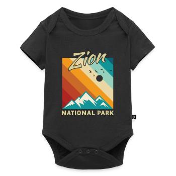 Zion National Park Utah Wandern Camping Outdoor - Baby Premium Kurzarmbody - Schwarz - Vorne