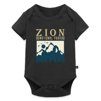 Zion National Park Utah Wandern Camping Outdoor - Baby Premium Kurzarmbody - Schwarz - Vorne