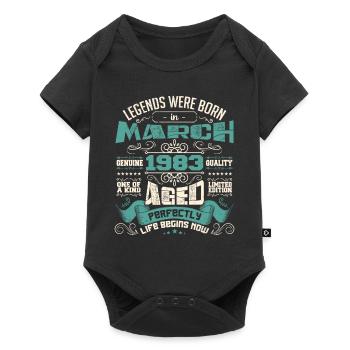 March 1983 | birthday gift - Body à manches courtes Premium Bébé - noir - Devant