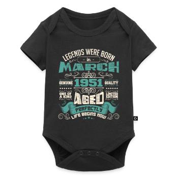 March 1951 | birthday gift - Body à manches courtes Premium Bébé - noir - Devant