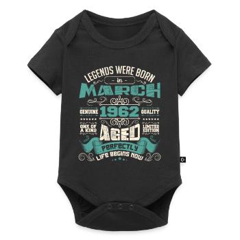 March 1962 | birthday gift - Body à manches courtes Premium Bébé - noir - Devant