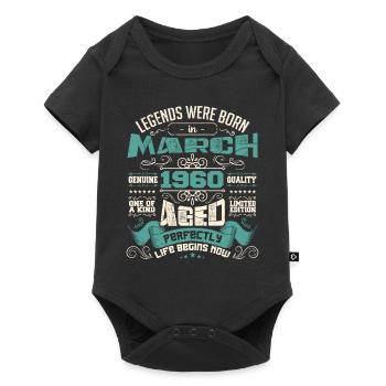 March 1960 | birthday gift - Body à manches courtes Premium Bébé - noir - Devant