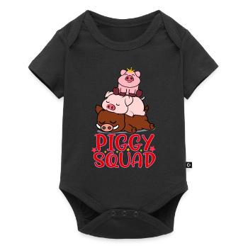 Piggy Squad Pig Family Animal Lovers Funny Farm - Baby Premium short-sleeve bodysuit - black - Front