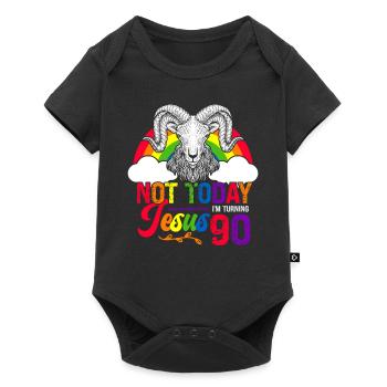 Not today Jesus I will be 90 Rainbow sheep - Baby Premium short-sleeve bodysuit - black - Front