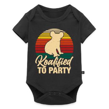 Koalified To Party - retro sunset koala - Baby Premium short-sleeve bodysuit - black - Front