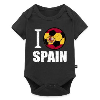 Spanien Fußball - Baby Premium Kurzarmbody - Schwarz - Vorne
