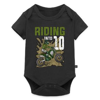 Riding Into 10 Dirt Bike Motocross Birthday - Baby Premium short-sleeve bodysuit - black - Front
