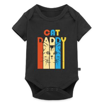 Vintage Daddy CAT - Baby Premium short-sleeve bodysuit - black - Front