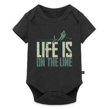 Citation de hockey sur glace - Body à manches courtes Premium Bébé - noir - Devant