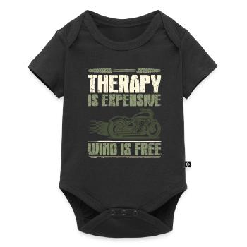 Thérapie à moto drôle - Body à manches courtes Premium Bébé - noir - Devant