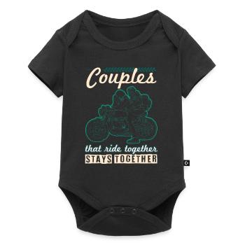 motorcycle pairs saying biker - Baby Premium short-sleeve bodysuit - black - Front