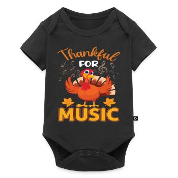 Funny Thanksgiving Thankful Music - Baby Premium short-sleeve bodysuit - black - Front
