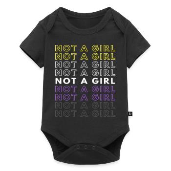 Not A Girl Nonbinary Pride Gift Christmas Present - Baby Premium Kurzarmbody - Schwarz - Vorne