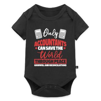 Nur Buchhalter können die Welt retten - Baby Premium Kurzarmbody - Schwarz - Vorne