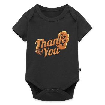 Merci Turquie pour Thanksgiving - Body à manches courtes Premium Bébé - noir - Devant
