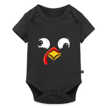 Funny Wierd Turkey Face Thanksgiving - Baby Premium short-sleeve bodysuit - black - Front