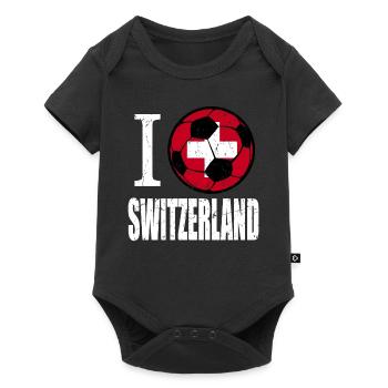 Football suisse - Body à manches courtes Premium Bébé - noir - Devant