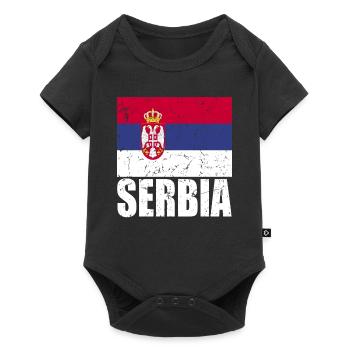 Drapeau de la Serbie - Body à manches courtes Premium Bébé - noir - Devant