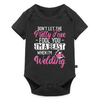 Welder Welding Female Welder - Baby Premium Kurzarmbody - Schwarz - Vorne