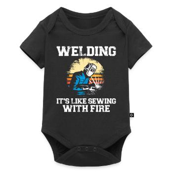 Welder Welding Vintage Retro - Baby Premium Kurzarmbody - Schwarz - Vorne