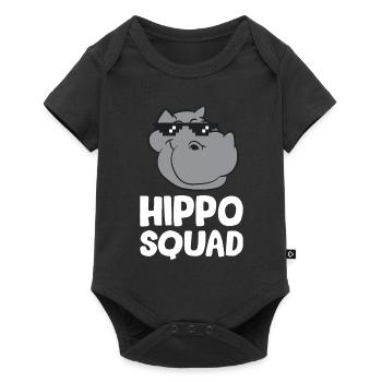 Hippopotamus - Hippo Squad with sunglasses - Baby Premium short-sleeve bodysuit - black - Front