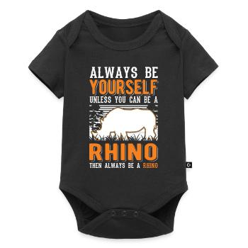 Rhinocéros Rhinocéros Rhinocéros - Body à manches courtes Premium Bébé - noir - Devant