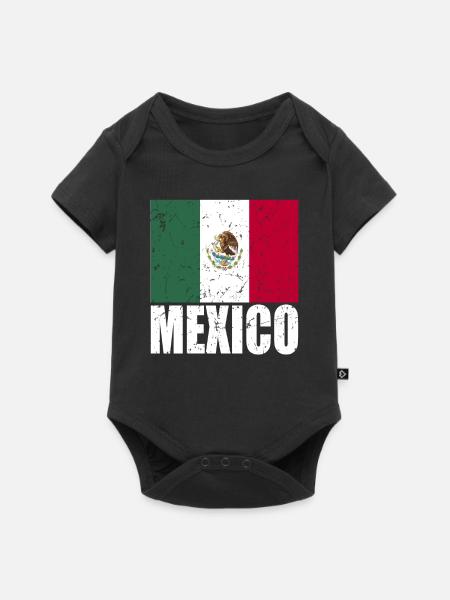 Mexiko Fahne - Baby Premium Kurzarmbody - Schwarz