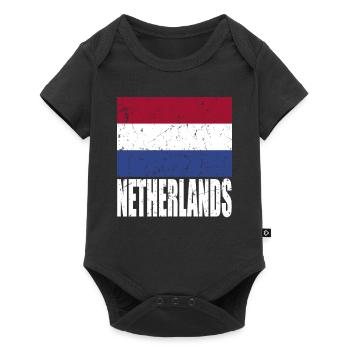 Drapeau des Pays-Bas - Body à manches courtes Premium Bébé - noir - Devant