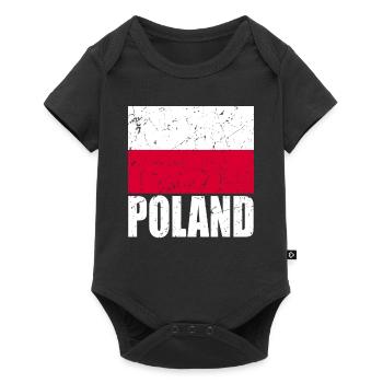 Drapeau de la Pologne - Body à manches courtes Premium Bébé - noir - Devant