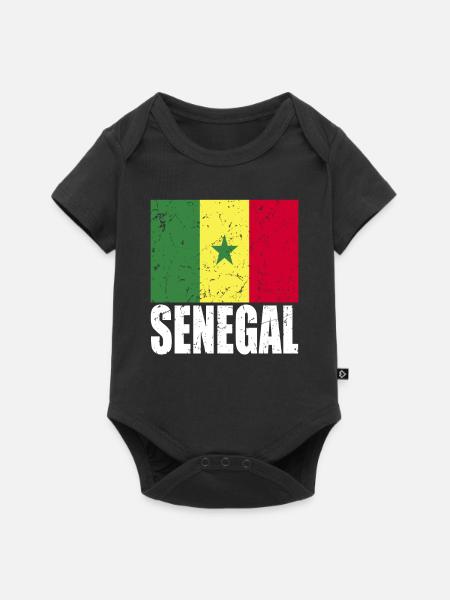 Senegal Fahne - Baby Premium Kurzarmbody - Schwarz