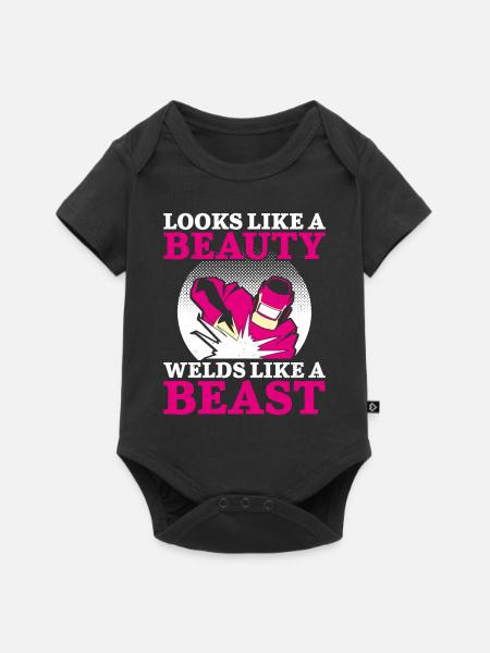 Welder Welding Female Welder - Baby Premium Kurzarmbody - Schwarz