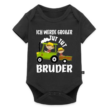 Ich Werde Großer Bruder Bauer & Traktor Idee - Baby Premium Kurzarmbody - Schwarz - Vorne