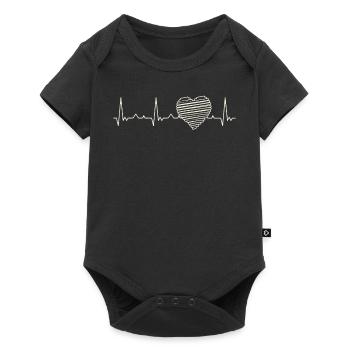 Heart rayas amor. Corazón. Amor. Ekg. Legumbres. - Body à manches courtes Premium Bébé - noir - Devant