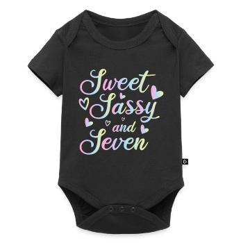 Sweet Sassy And Seven 7th birthday 7 years old - Baby Premium short-sleeve bodysuit - black - Front