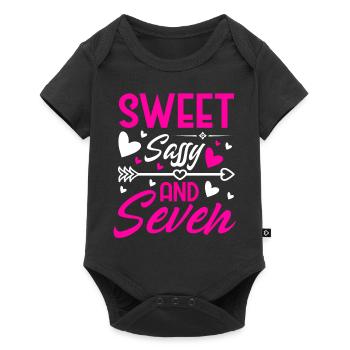 Sweet Sassy And Seven 7th birthday 7 years old - Baby Premium short-sleeve bodysuit - black - Front