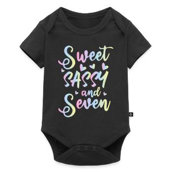 Sweet Sassy And Seven 7th birthday 7 years old - Baby Premium short-sleeve bodysuit - black - Front