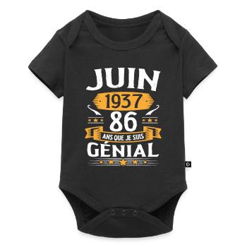 Juin 1937 86 Ans Que Je Suis Génial Anniversaire - Body à manches courtes Premium Bébé - noir - Devant