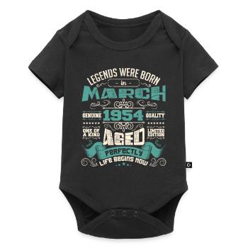 March 1954 | birthday gift - Body à manches courtes Premium Bébé - noir - Devant