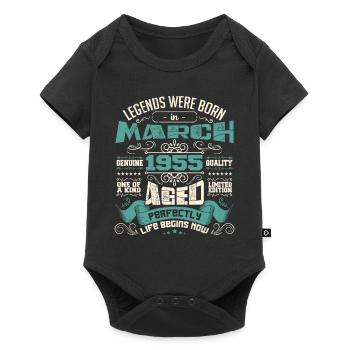 März 1955 | Geburtstagsgeschenk - Baby Premium Kurzarmbody - Schwarz - Vorne