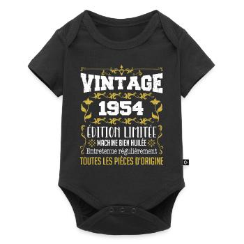 vintage 1954 | Toutes Les Pièces D'origine - Body à manches courtes Premium Bébé - noir - Devant